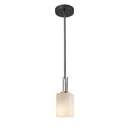 Justice Design Group Era Single Light 4" Wide Mini Pendant with Opal Square and Flat Rim Shade Polished Chrome