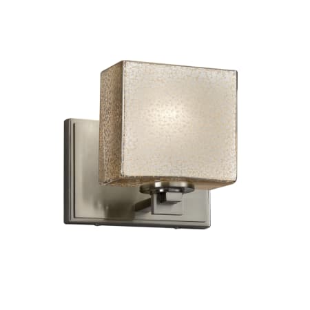 Justice Design Group Fusion 6" Tall Bathroom Sconce with Rectangle Mercury Shade from the Era Series Brushed Nickel