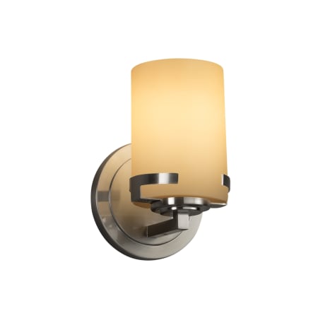 Justice Design Group Atlas Single Light 5" Wide Integrated 3000K LED Bathroom Sconce Brushed Nickel