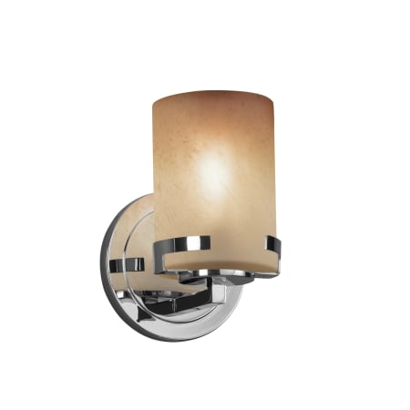 Justice Design Group Atlas Single Light 5" Wide Integrated 3000K LED Bathroom Sconce Polished Chrome