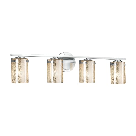 Justice Design Group Atlas 4 Light 31-1/2" Wide Integrated 3000K LED Bathroom Vanity Light Polished Chrome