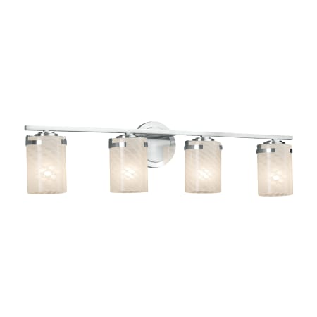 Justice Design Group Atlas 4 Light 31-1/2" Wide Bathroom Vanity Light Polished Chrome
