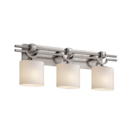 Justice Design Group Fusion 3 Light 19" Wide Bathroom Vanity Light Brushed Nickel