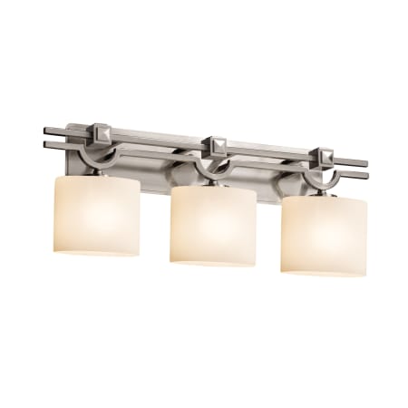 Justice Design Group Fusion 3 Light 29" Wide LED Bathroom Vanity Light Brushed Nickel