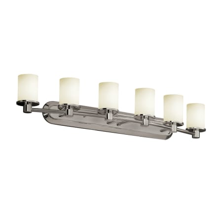 Justice Design Group Fusion 6 Light 44" Wide LED Bathroom Vanity Light Brushed Nickel