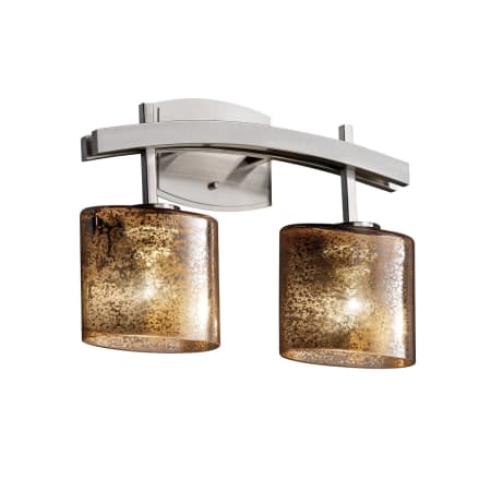 Justice Design Group Fusion 15.5" Archway 2 Light Bathroom Vanity Light Brushed Nickel