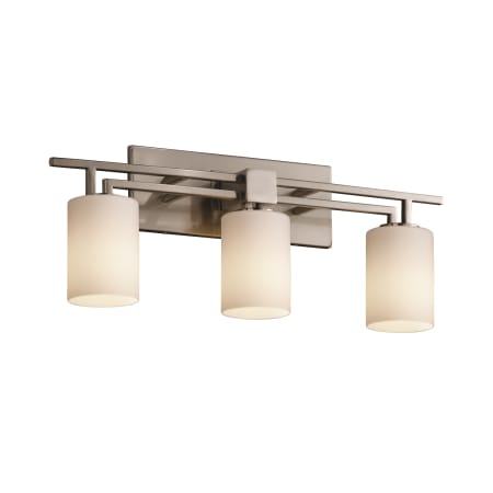 Justice Design Group Fusion 26.6" Aero 3 Light Bathroom Vanity Light Brushed Nickel