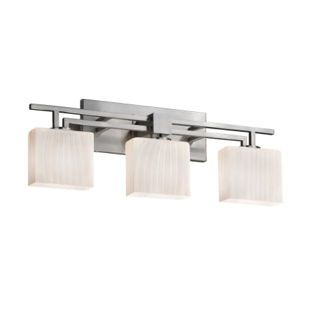 Justice Design Group Fusion 26" Aero 3 Light LED Vanity Light Brushed Nickel