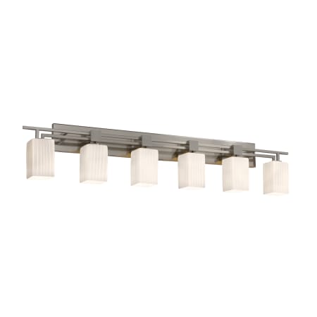 Justice Design Group Fusion 56" Aero 6 Light Bathroom Vanity Light Brushed Nickel