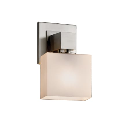 Justice Design Group Fusion 5.5" Aero Single Light ADA Approved Bathroom Sconce with Opal Shade Brushed Nickel
