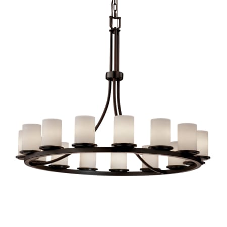 Justice Design Group Fusion 15 Light 1 Tier Chandelier Dark Bronze