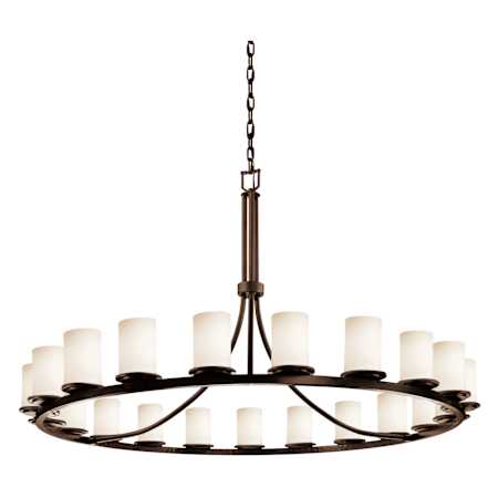 Justice Design Group Fusion 60" Wide Ring Chandelier with Opal Shades Dark Bronze / Opal