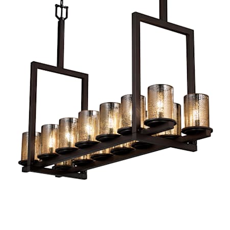 Justice Design Group Fusion 42" Wide Linear Chandelier with Mercury Shades Dark Bronze