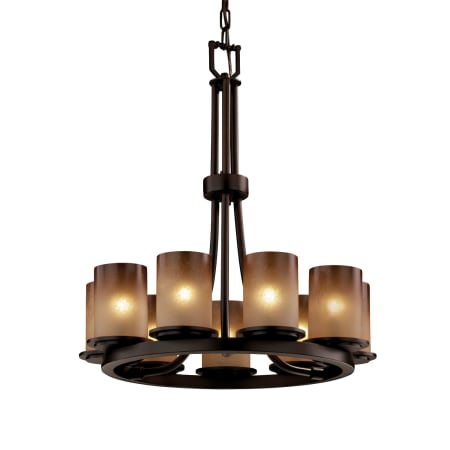 Justice Design Group Fusion 9 Light 1 Tier Chandelier Dark Bronze