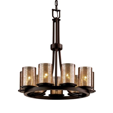 Justice Design Group Fusion 9 Light 1 Tier Chandelier Dark Bronze
