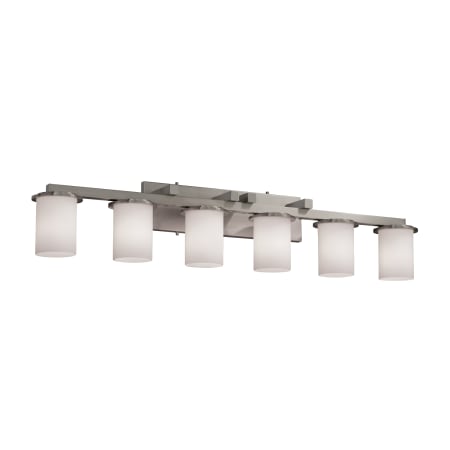 Justice Design Group Fusion 45" Dakota 6 Light Bathroom Vanity Light Brushed Nickel