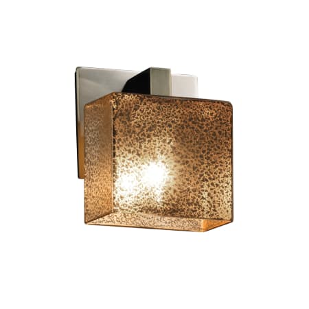 Justice Design Group Fusion 5.5" Modular 1 Light LED ADA Compliant Mercury Glass Wall Sconce Brushed Nickel