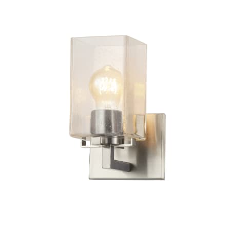 Justice Design Group Fusion 9" Tall Bathroom Sconce Brushed Nickel