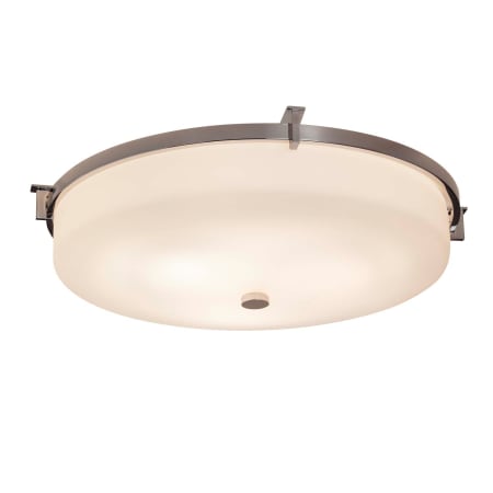 Justice Design Group Era Single Light 20-3/4" Wide Integrated LED Flush Mount Bowl Ceiling Fixture with Opal Glass Shade Polished Chrome