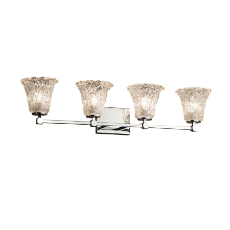 Justice Design Group Veneto Luce 32.75" Tetra 4 Light LED Vanity Light Polished Chrome