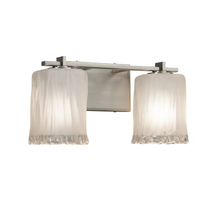 Justice Design Group Veneto Luce 2 Light 15" Wide Bathroom Vanity Light Brushed Nickel