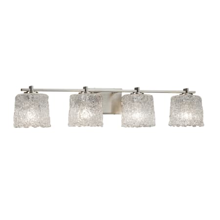 Justice Design Group Veneto Luce 4 Light 37" Wide Bathroom Vanity Light Brushed Nickel