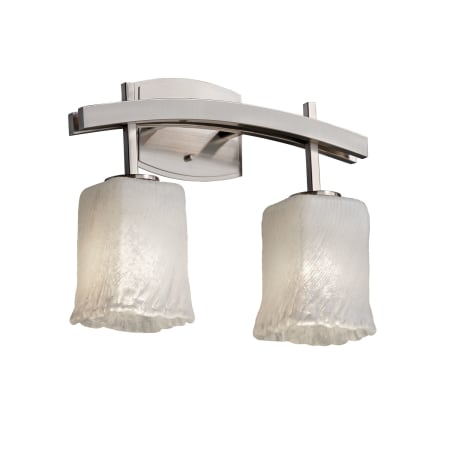Justice Design Group Veneto Luce 4.5" Square Bathroom Vanity Light Brushed Nickel
