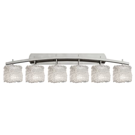 Justice Design Group Veneto Luce 6 Light 57" Wide Bathroom Vanity Light Brushed Nickel