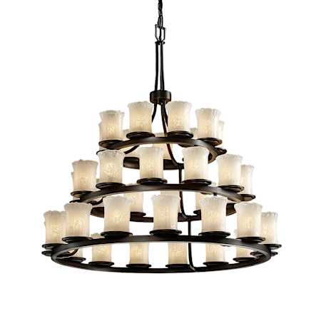 Justice Design Group Veneto Luce 36 Light 3 Tier Chandelier Dark Bronze