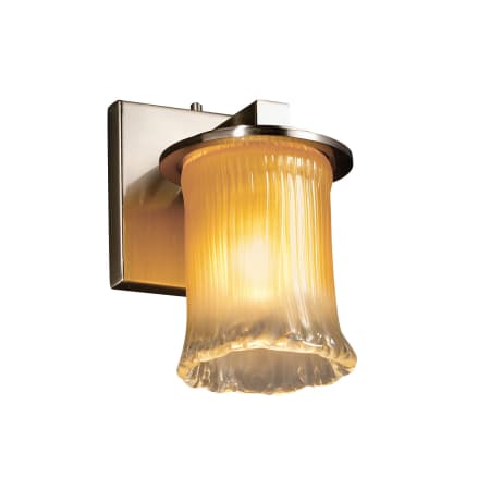 Justice Design Group Veneto Luce 4.5" Cylinder Bathroom Wall Sconce Brushed Nickel