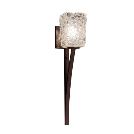 Justice Design Group Veneto Luce 4.5" Sabre Single Light Bathroom Sconce with Clear Textured Shade Dark Bronze