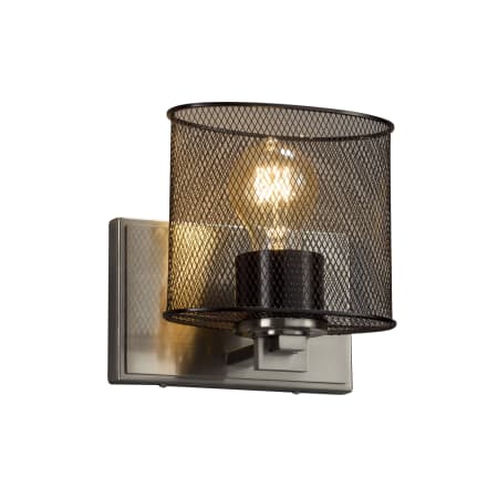 Justice Design Group Wire Mesh 7" Tall Bathroom Sconce Brushed Nickel