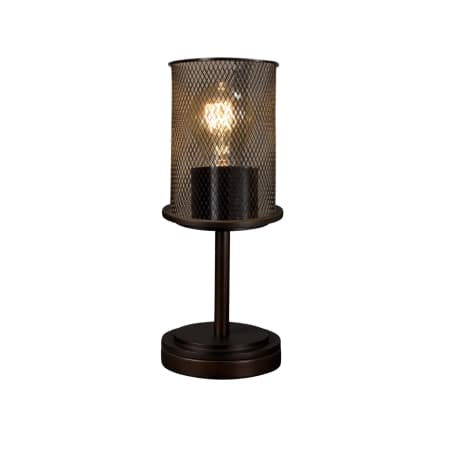 Justice Design Group Wire Mesh 12" Tall Buffet Table Lamp Dark Bronze