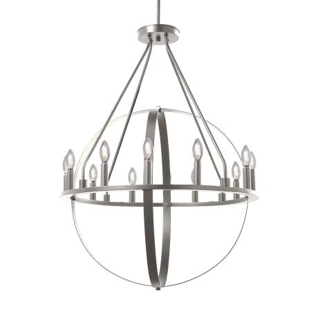 Justice Design Group Orbit 12 Light 32" Wide Taper Candle Chandelier Brushed Nickel