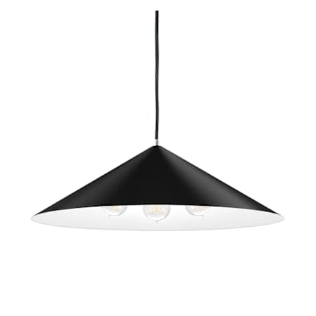 Justice Design Group Conos 3 Light 24" Wide Pendant Matte Black / White