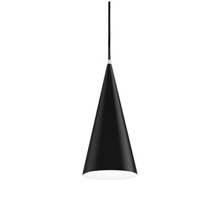 Justice Design Group Conos 7" Wide Mini Pendant Matte Black / White