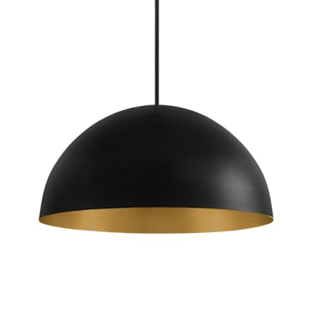 Justice Design Group Elias 3 Light 18" Wide Pendant Matte Black / Champagne Gold