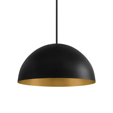 Justice Design Group Elias 14" Wide Pendant Matte Black / Champagne Gold