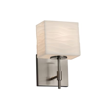 Justice Design Group Porcelina 9" Tall Bathroom Sconce Brushed Nickel