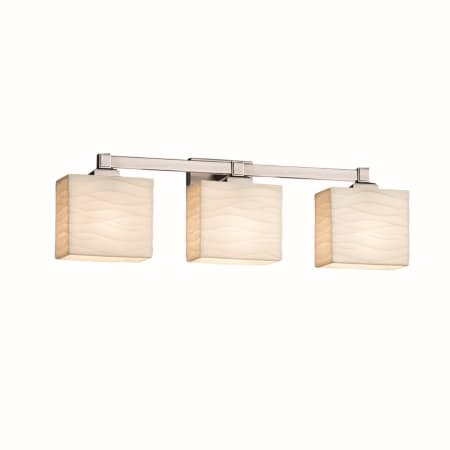 Justice Design Group Porcelina 23.5" Regency 3 Light Bath Bar Brushed Nickel