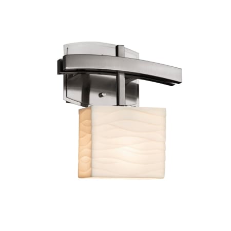 Justice Design Group Porcelina 11" Tall Wall Sconce Brushed Nickel