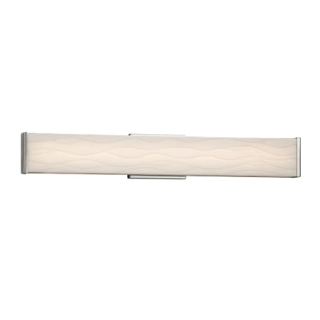 Justice Design Group Porcelina Single Light 28-1/2" Wide Integrated 3000K LED Bath Bar with Wavy Faux Porcelain Resin Shade - ADA Compliant Brushed Nickel