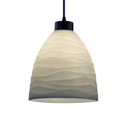 Justice Design Group Porcelina 10.5" Tapered Cylinder Pendant Dark Bronze