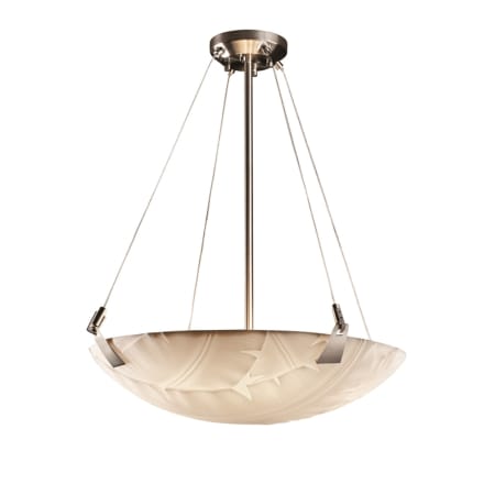Justice Design Group Porcelina 3 Light 21" Wide Pendant with Faux Porcelain Resin Shade Brushed Nickel