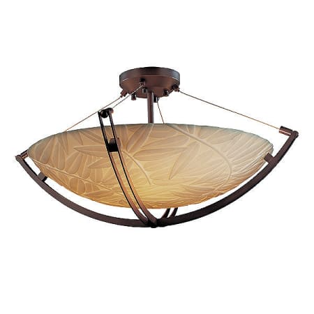 Justice Design Group Porcelina Collection 28" Round LED Semi-Flush Ceiling Fixture Dark Bronze