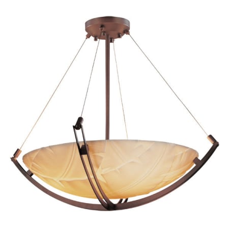 Justice Design Group Porcelina 24" Round Bowl Pendant Dark Bronze