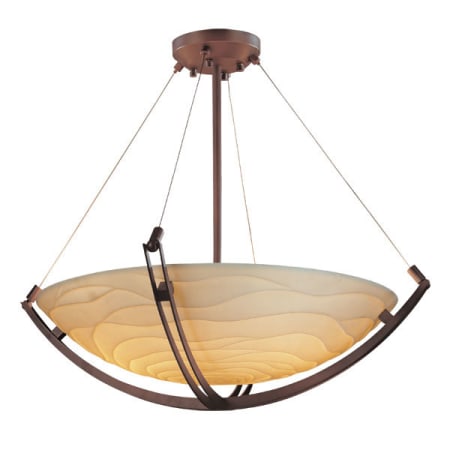 Justice Design Group Porcelina 24" Round Bowl Pendant Dark Bronze
