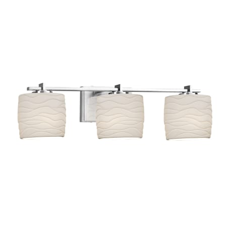 Justice Design Group Limoges 3 Light 27" Wide Bathroom Vanity Light Polished Chrome