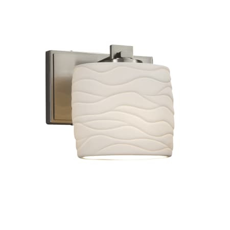 Justice Design Group Limoges 7" Tall LED Bathroom Sconce Brushed Nickel