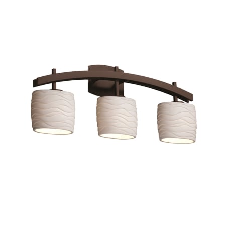 Justice Design Group Limoges 3 Light 25-1/2" Wide Bathroom Vanity Light with Translucent Porcelain Shades Dark Bronze